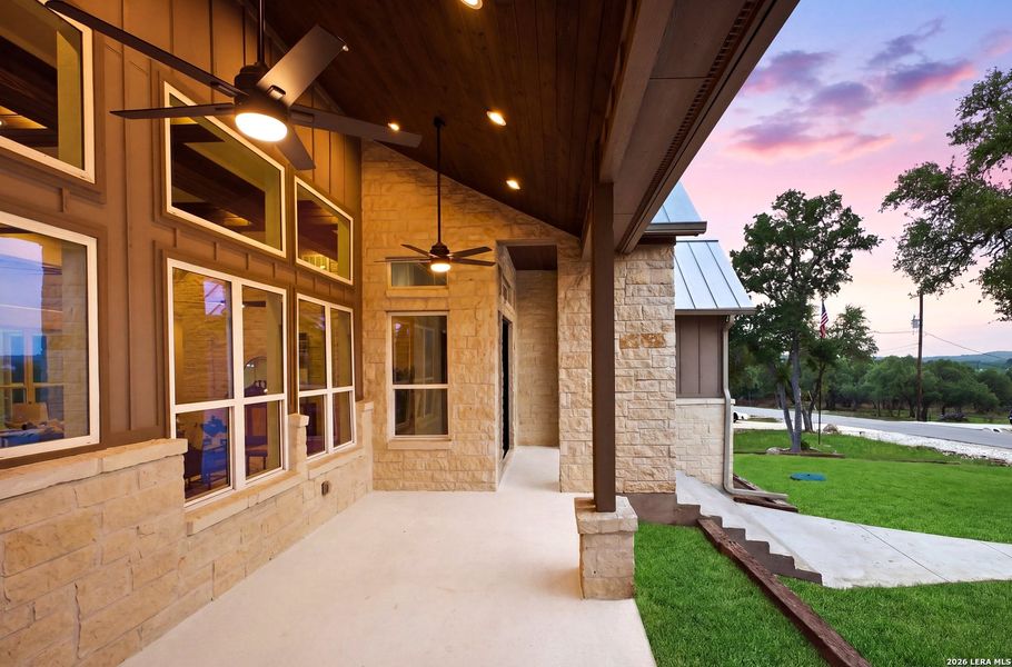 Exterior details and patio area of a home in , Blanco (Image 31).
