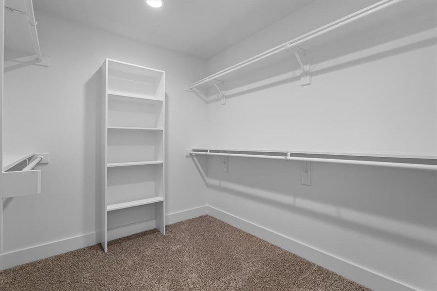 Spacious closet featuring light colored carpet Spacious closet featuring light colored carpet