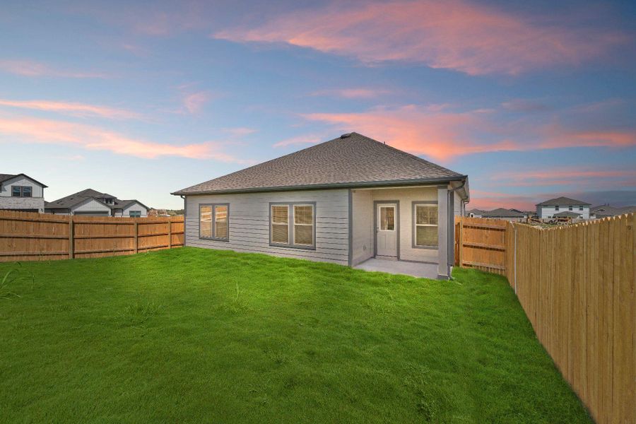 Rear of Home and Private Backyard