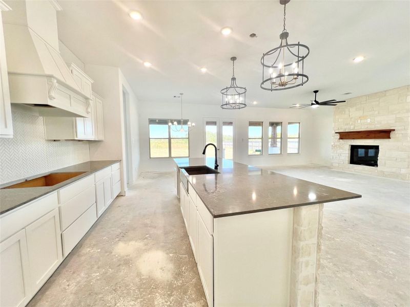 Kitchen is open to the breakfast nook, living room, and dining room