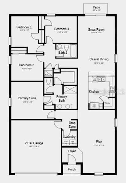 2D floor plan layout of this home in Brookland Park, Auburndale, FL (Image 3). 2D floor plan layout of this home in Brookland Park, Auburndale, FL (Image 3).