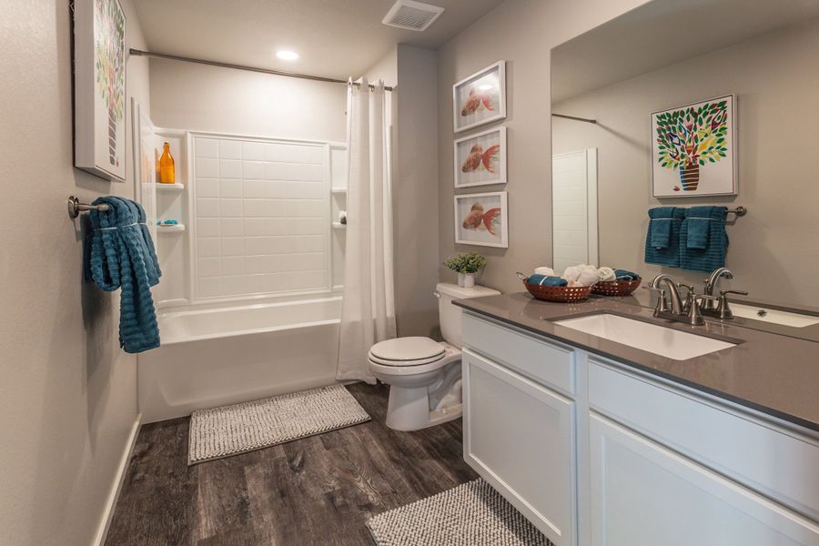 Representative furnished interior of a home built from the Rowling by Hartford Homes in Trailside, Timnath (Image 44).