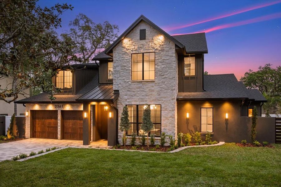 Front exterior of a new home in , Winter Park, FL, highlighting curb appeal (Image 1). Front exterior of a new home in , Winter Park, FL, highlighting curb appeal (Image 1).