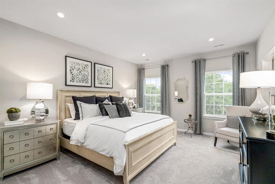 Furnished interior view inside a new home in The Mills at Rocky River Townhomes, Concord (Image 10). Furnished interior view inside a new home in The Mills at Rocky River Townhomes, Concord (Image 10).