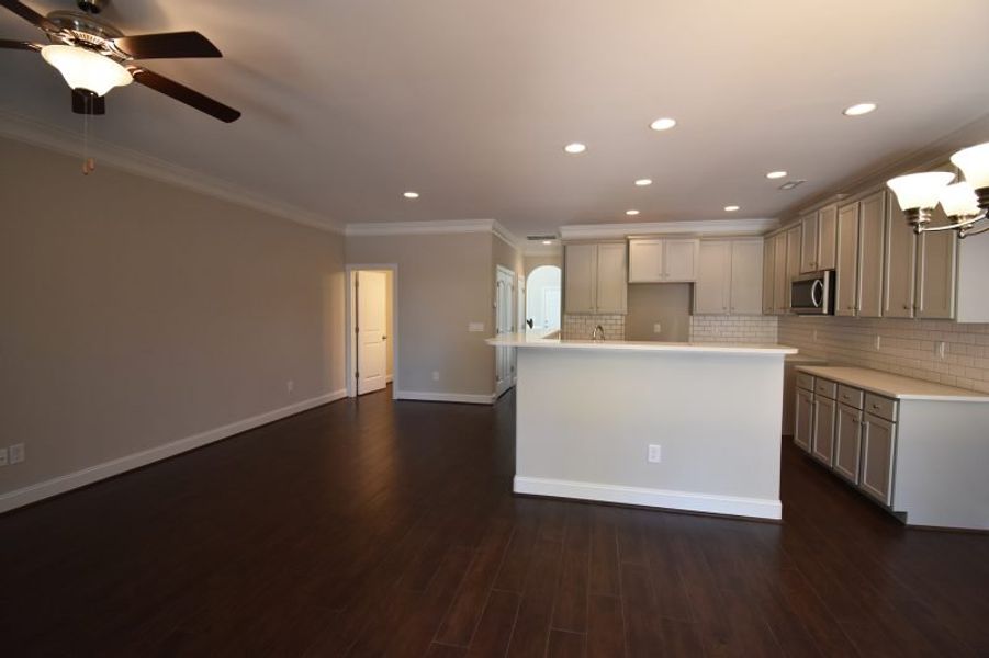 Representative unfurnished interior of a home built from the Cayman X by Keystone Homes NC in Trellises, High Point (Image 52).