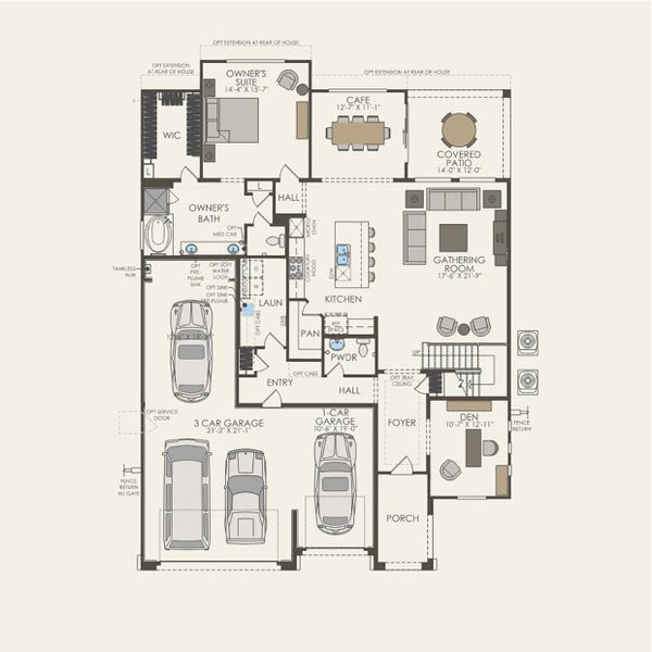 2D floor plan layout for the Messina by Pulte Homes in Visara, Surprise, AZ (Image 3). 2D floor plan layout for the Messina by Pulte Homes in Visara, Surprise, AZ (Image 3).