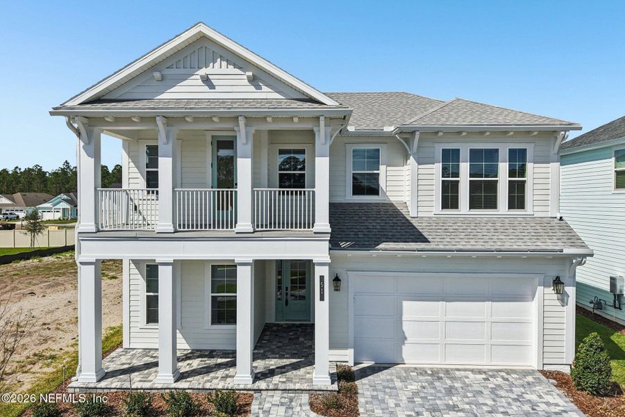Front exterior of a new home in Nocatee, Ponte Vedra, FL, highlighting curb appeal (Image 31).
