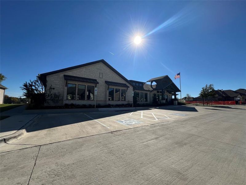 View of club house and work out facility.