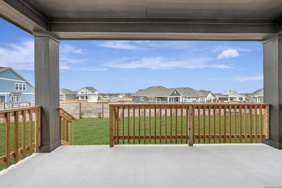 Exterior details and patio area of a home in The Crossvine 45’, Schertz (Image 27).