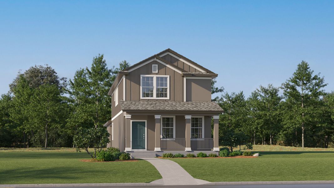 Front exterior of a new home in Longleaf, New Port Richey, FL, highlighting curb appeal (Image 1). Front exterior of a new home in Longleaf, New Port Richey, FL, highlighting curb appeal (Image 1).