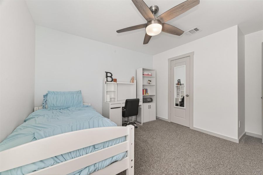 Another view, secondary bedroom, closet to the left. Another view, secondary bedroom, closet to the left.