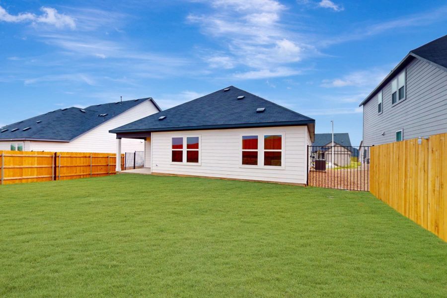 Exterior details and patio area of a home in Cascades at Onion Creek, Austin (Image 26). Exterior details and patio area of a home in Cascades at Onion Creek, Austin (Image 26).