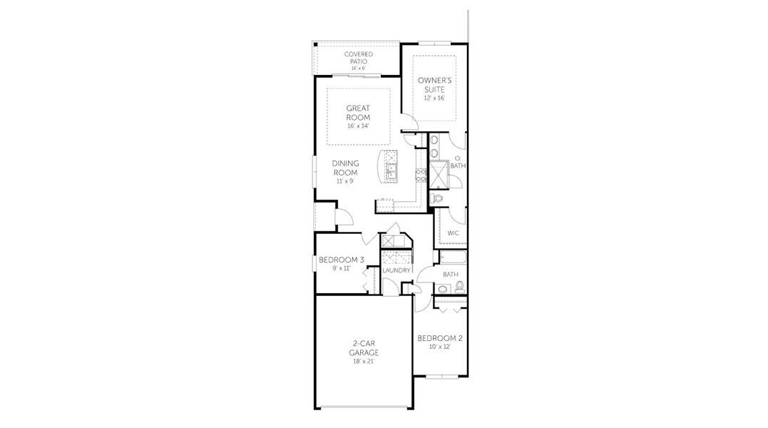 2D floor plan layout for the Manatee - Townhomes by Dream Finders Homes in Brook Forest, St. Augustine, FL (Image 4). 2D floor plan layout for the Manatee - Townhomes by Dream Finders Homes in Brook Forest, St. Augustine, FL (Image 4).