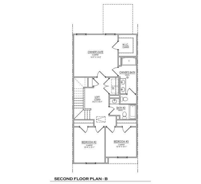 2D floor plan layout of this home in Meece Townhomes, Easley, SC (Image 3).
