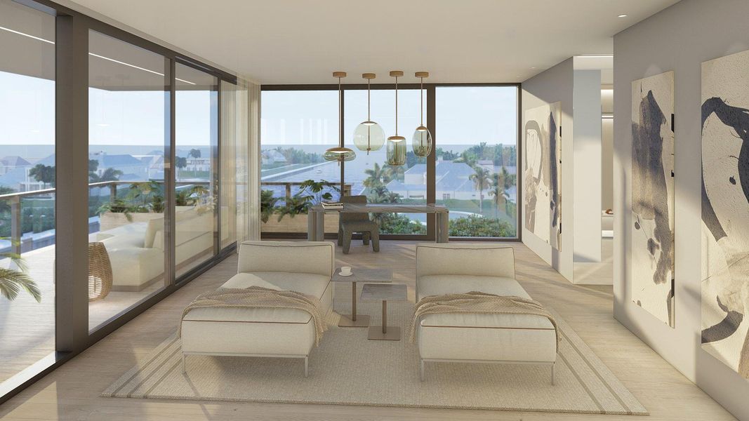 Furnished interior view inside a new home in , Bay Harbor Islands (Image 8). Furnished interior view inside a new home in , Bay Harbor Islands (Image 8).