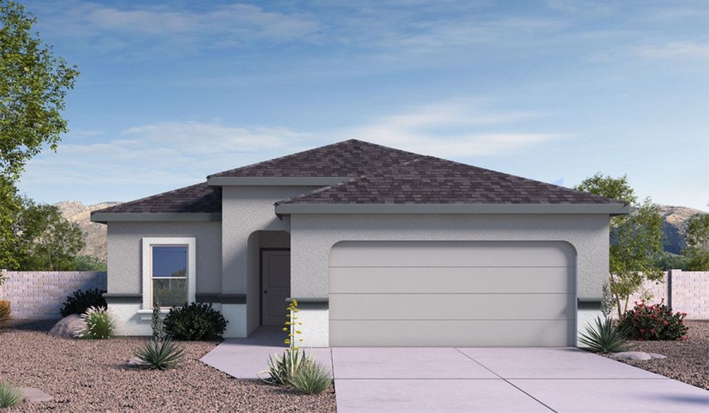 Representative exterior photo of a completed home built from the Baxter by D.R. Horton in Sycamore Vista, Vail, AZ (Image 2). Representative exterior photo of a completed home built from the Baxter by D.R. Horton in Sycamore Vista, Vail, AZ (Image 2).