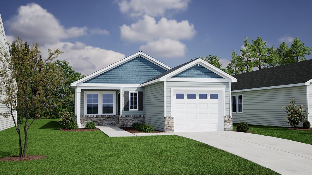 Representative exterior photo of a completed home built from the Allendale - Genesis Value Collection by Mungo Homes in Evergreen, Spartanburg, SC (Image 9). Representative exterior photo of a completed home built from the Allendale - Genesis Value Collection by Mungo Homes in Evergreen, Spartanburg, SC (Image 9).