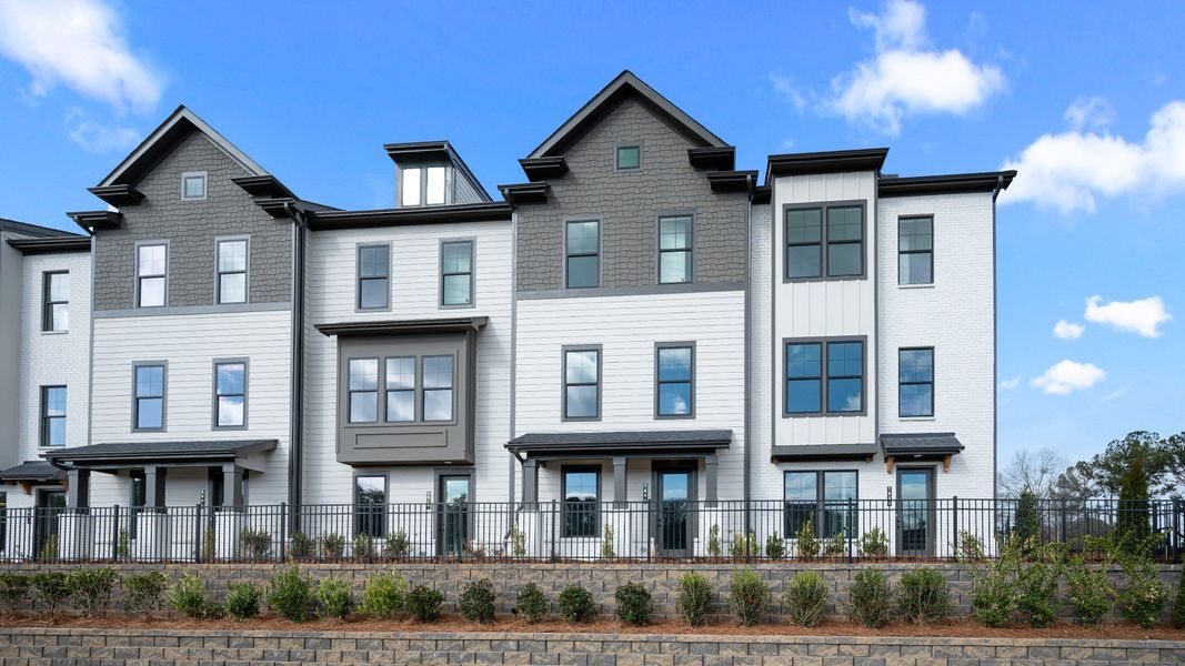 Representative exterior photo of a completed home built from the Seaton by DRB Homes in Barrett Pointe, Kennesaw, GA (Image 21). Representative exterior photo of a completed home built from the Seaton by DRB Homes in Barrett Pointe, Kennesaw, GA (Image 21).