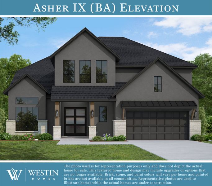 Representative exterior photo of a completed home built from the The Asher IX by Westin Homes in Nolina, Georgetown, TX (Image 20).