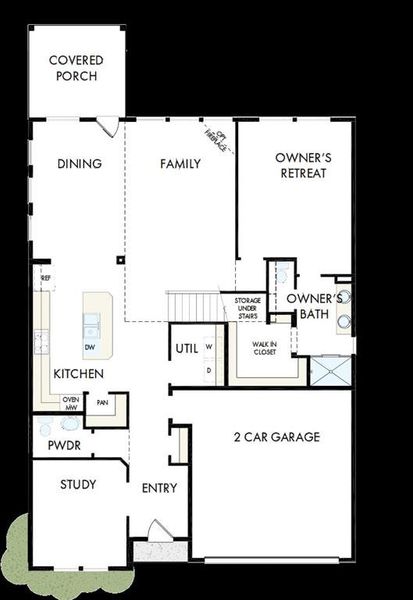 2D floor plan layout of this home in Sandbrock Ranch, Aubrey, TX (Image 3).