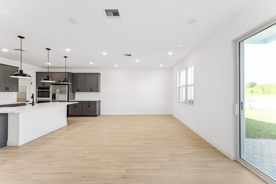 Kitchen, Dining Area & Great Room