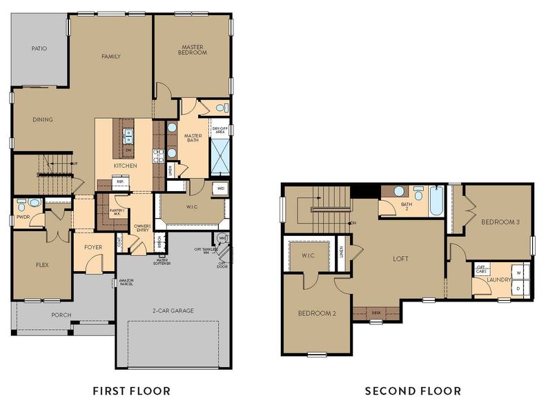 2D floor plan layout for the Rejuvenate by View Homes in Skybrooke, Live Oak, TX (Image 3).