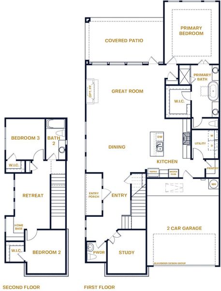 2D floor plan layout for the Snowshill by Sitterle Homes in Parmer Ranch Cottages, Georgetown, TX (Image 3). 2D floor plan layout for the Snowshill by Sitterle Homes in Parmer Ranch Cottages, Georgetown, TX (Image 3).