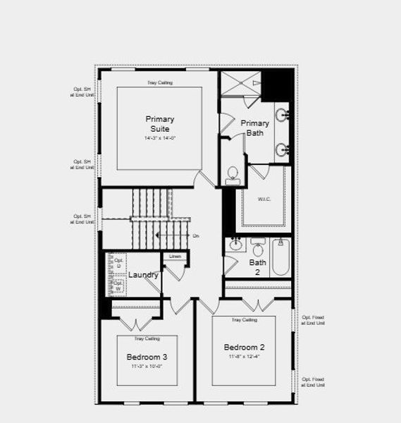 2D floor plan layout for the Tifton by Taylor Morrison in Dreycott, Lawrenceville, GA (Image 4).