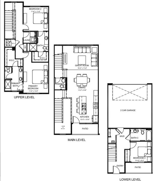 2D floor plan layout of this home in The Commons at Victory Ridge, Colorado Springs, CO (Image 4).