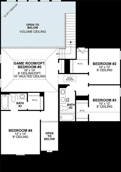 2D floor plan layout of this home in Sagebrook, Argyle, TX (Image 3).