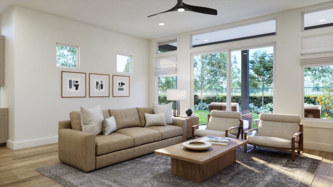 Furnished interior view inside a new home in Persimmon, Buda (Image 7). Furnished interior view inside a new home in Persimmon, Buda (Image 7).