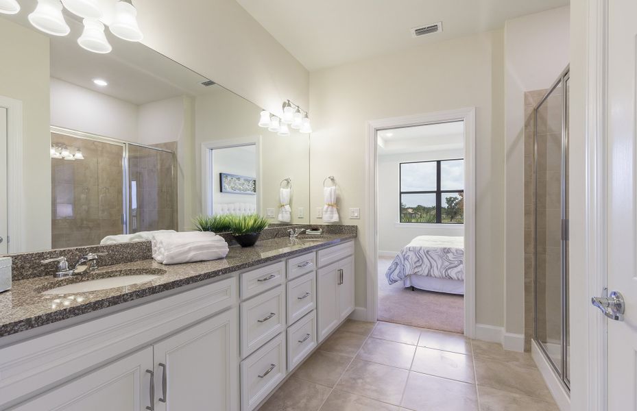 Owner's bathroom with dual sinks