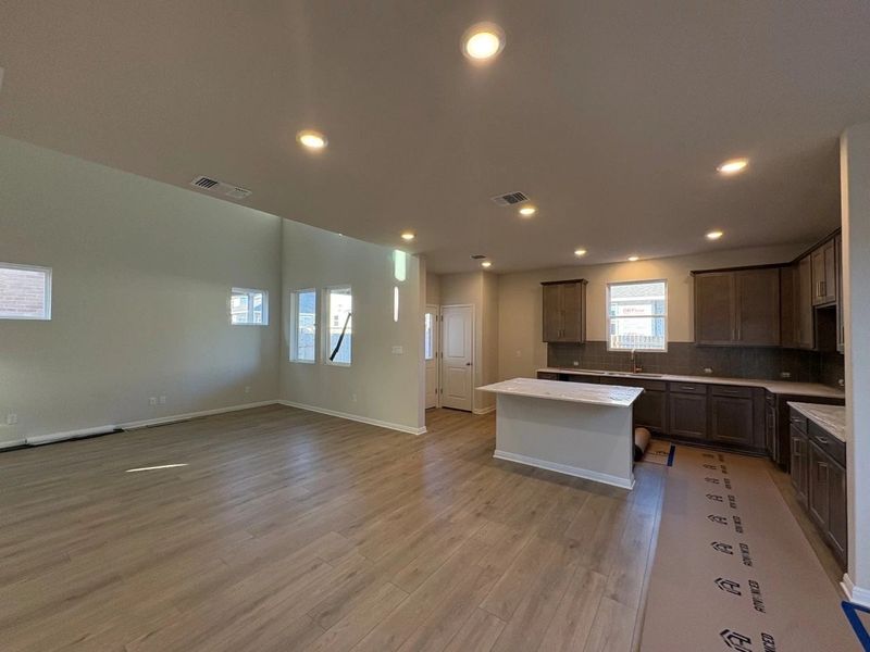 Family Room, Dining & Kitchen