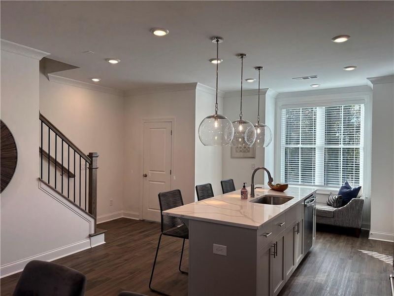 Furnished interior view inside a new home in Brackley Townhomes, Cumming (Image 35). Furnished interior view inside a new home in Brackley Townhomes, Cumming (Image 35).