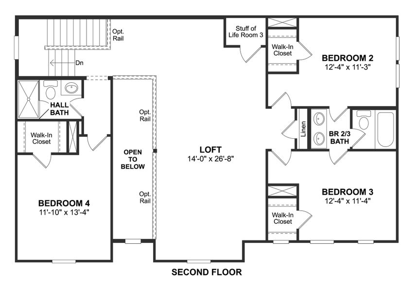 2D floor plan layout for the Stirling by K. Hovnanian® Homes in Magnolia Trails, Needville, TX (Image 4). 2D floor plan layout for the Stirling by K. Hovnanian® Homes in Magnolia Trails, Needville, TX (Image 4).
