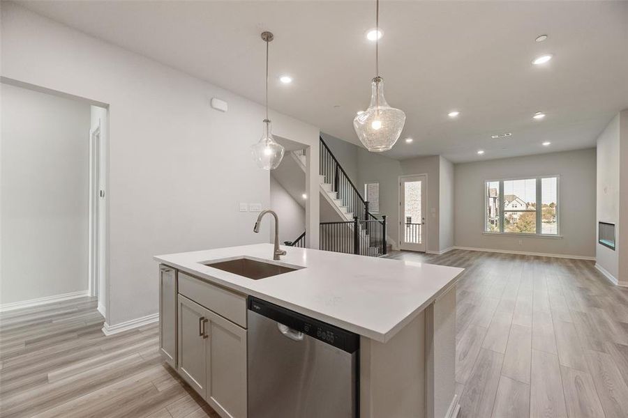 Furnished interior view inside a new home in Wade Settlement Townhomes, Frisco (Image 4).