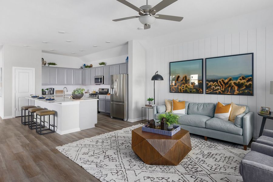 Furnished interior view inside a new home in Meridiana 45' Homesites, Manvel (Image 6).