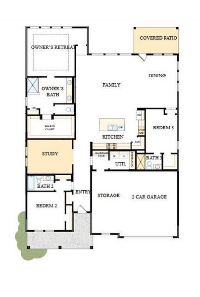 2D floor plan layout of this home in Hardy Pond, Rock Hill, SC (Image 5).