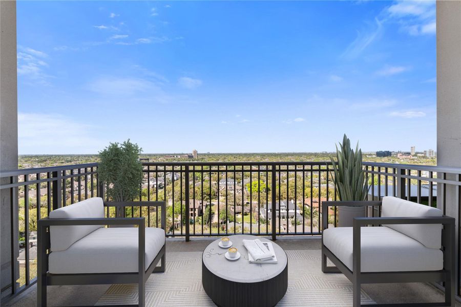 Enjoy your morning coffee and the spectacular views on this private terrace off the primary suite. Photo is virtually staged Enjoy your morning coffee and the spectacular views on this private terrace off the primary suite. Photo is virtually staged