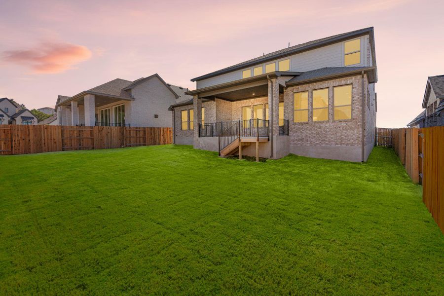 Rear of Home and Private Backyard