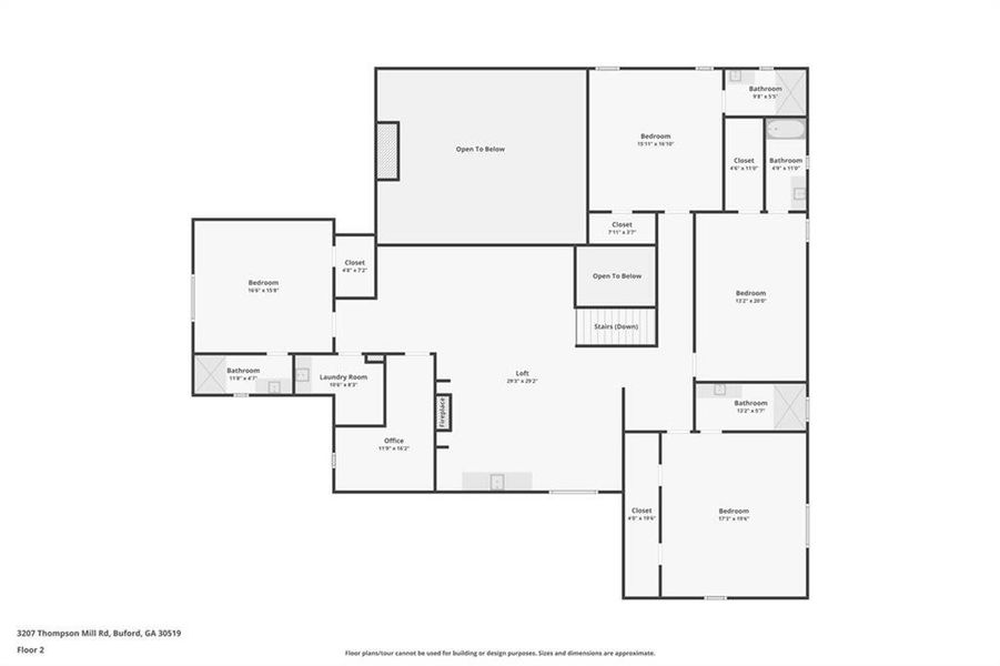 2D floor plan layout of this home in , Buford, GA (Image 5). 2D floor plan layout of this home in , Buford, GA (Image 5).
