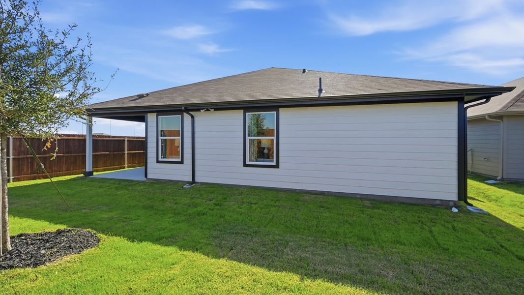 Exterior details and patio area of a home in Lonestar at Liberty Trails, Fort Worth (Image 22). Exterior details and patio area of a home in Lonestar at Liberty Trails, Fort Worth (Image 22).