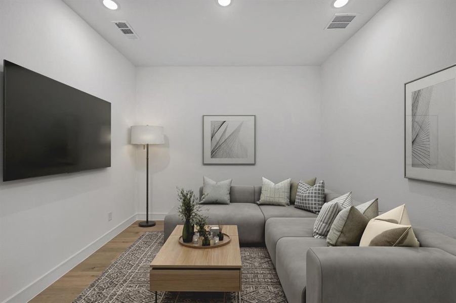 Furnished interior view inside a new home in Sterling Greene, Arlington (Image 13). Furnished interior view inside a new home in Sterling Greene, Arlington (Image 13).
