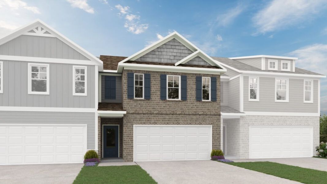 Representative exterior photo of a completed home built from the The Waldorf by Direct Residential Communities in Creekside Village Phase II, Lithonia, GA (Image 8). Representative exterior photo of a completed home built from the The Waldorf by Direct Residential Communities in Creekside Village Phase II, Lithonia, GA (Image 8).