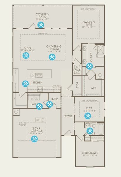 2D floor plan layout for the Palmary by Del Webb in Del Webb Point Hope, Charleston, SC (Image 2). 2D floor plan layout for the Palmary by Del Webb in Del Webb Point Hope, Charleston, SC (Image 2).
