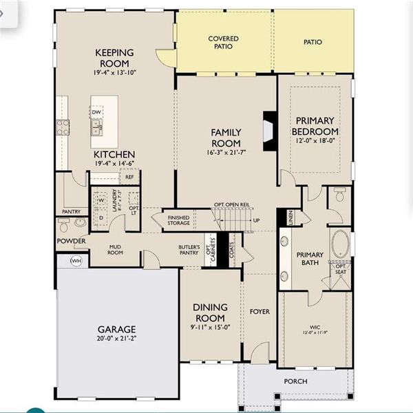 2D floor plan layout of this home in Encore, Duluth, GA (Image 4).