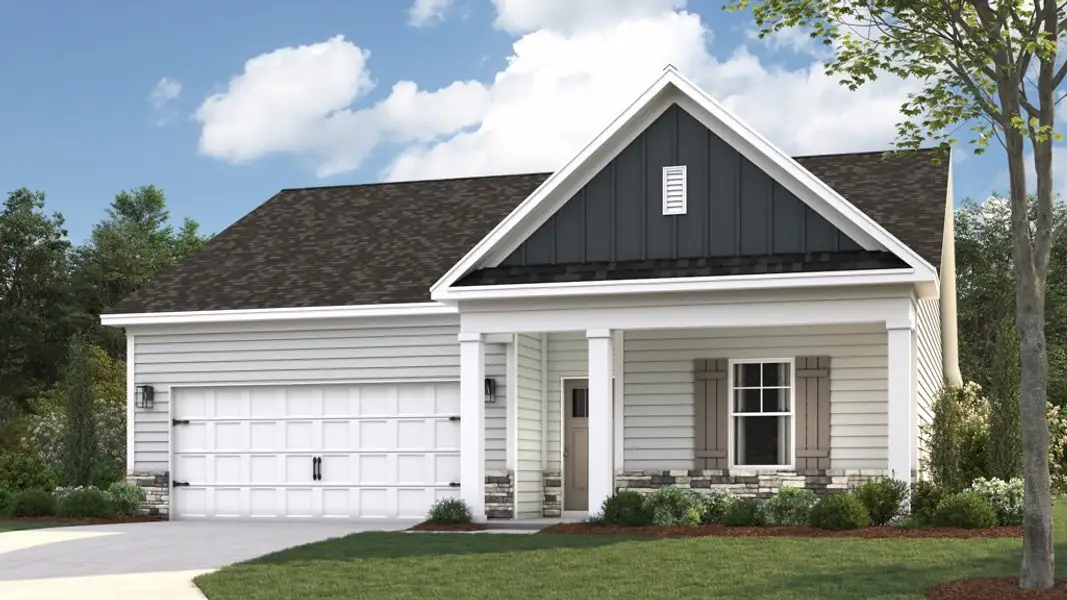Front exterior of a new home in Millstone Village, Morristown, TN, highlighting curb appeal (Image 1).