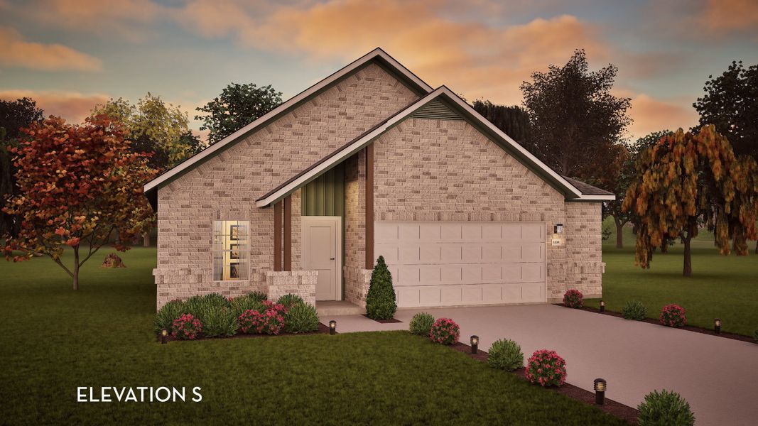 Front exterior of a new home in Sagebrook, Argyle, TX, highlighting curb appeal (Image 1). Front exterior of a new home in Sagebrook, Argyle, TX, highlighting curb appeal (Image 1).