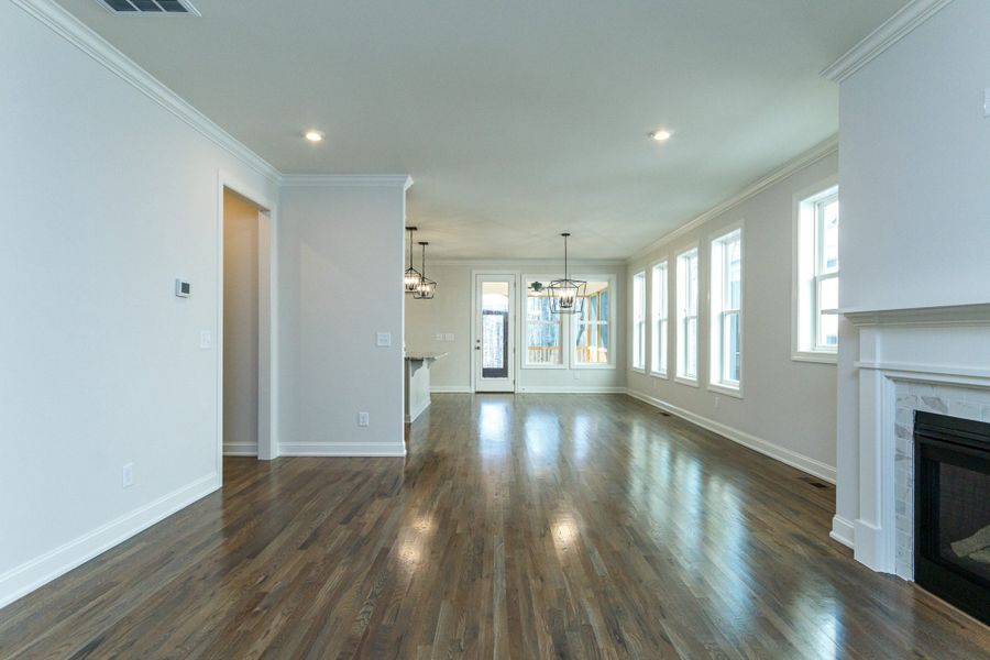 Representative unfurnished interior of a home built from the Cameron by Homes by Dickerson in Wendell Falls, Wendell (Image 19). Representative unfurnished interior of a home built from the Cameron by Homes by Dickerson in Wendell Falls, Wendell (Image 19).