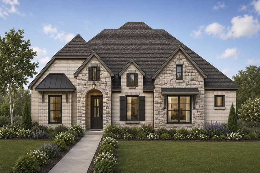 Representative exterior photo of a completed home built from the The Duncan by Lillian Custom Homes in Ten Mile Creek, DeSoto, TX (Image 2). Representative exterior photo of a completed home built from the The Duncan by Lillian Custom Homes in Ten Mile Creek, DeSoto, TX (Image 2).